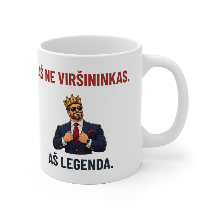 Puodelis „Aš ne viršininkas. aš legenda“ – Balta