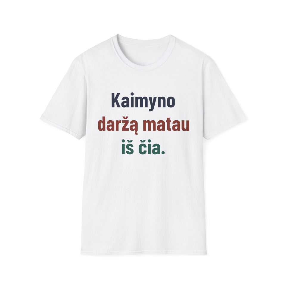 Kaimyno daržą matau iš čia.