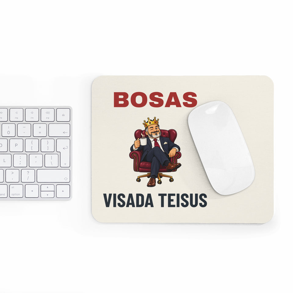 Pelės kilimėlis „Bosas visada teisus“ ant stalo