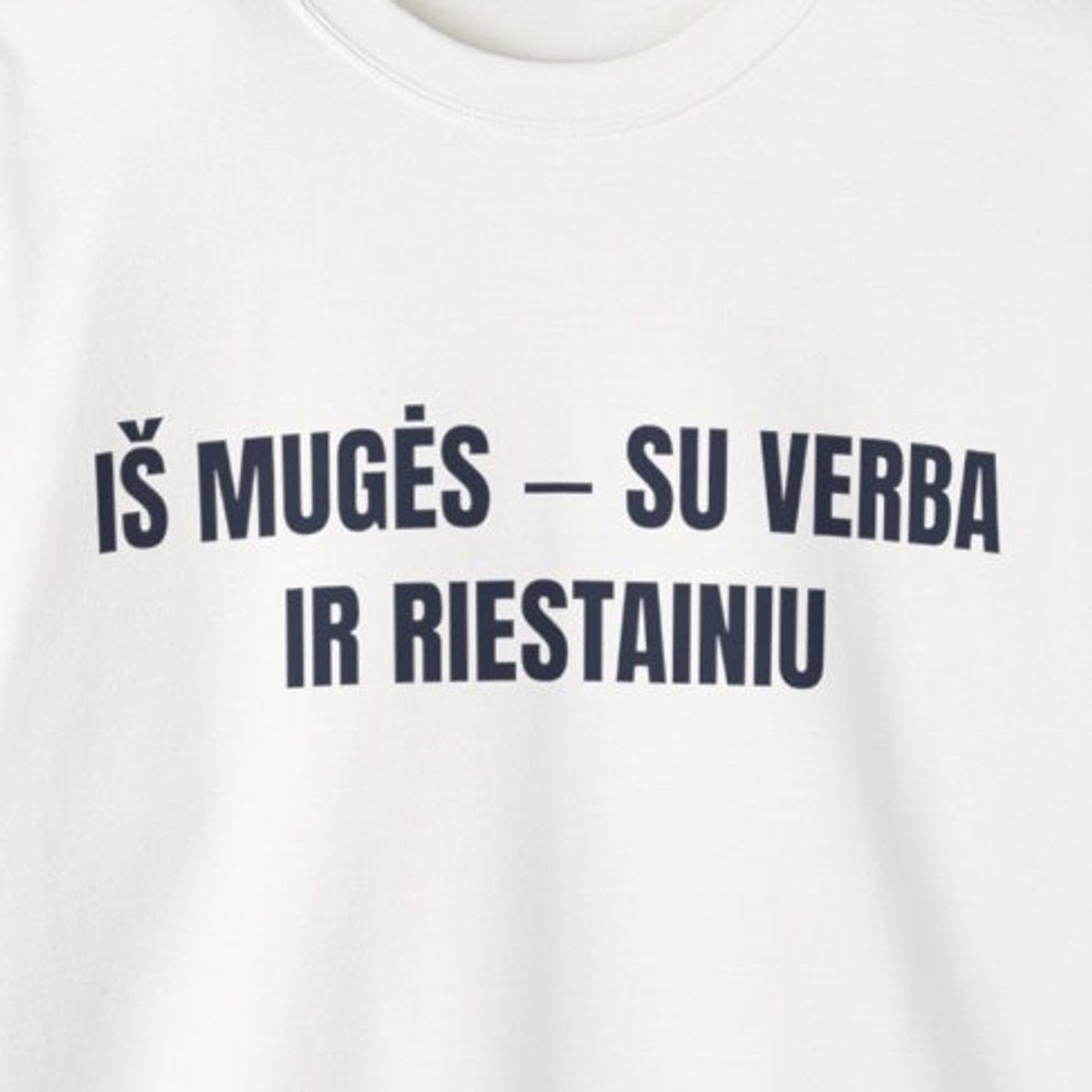 Iš mugės – su verba ir riestainiu · Džemperis · priekis