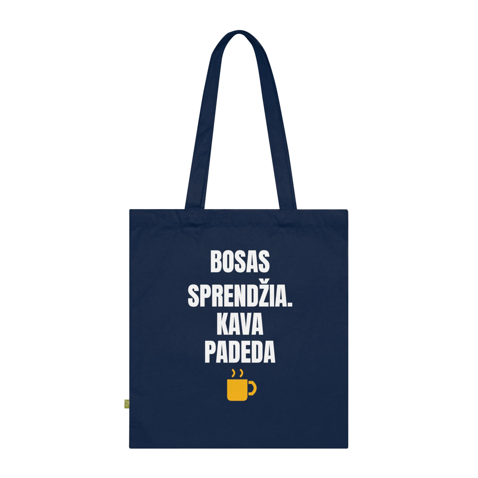 Bosas sprendžia. Kava padeda — Krepšys, spaudos pusė