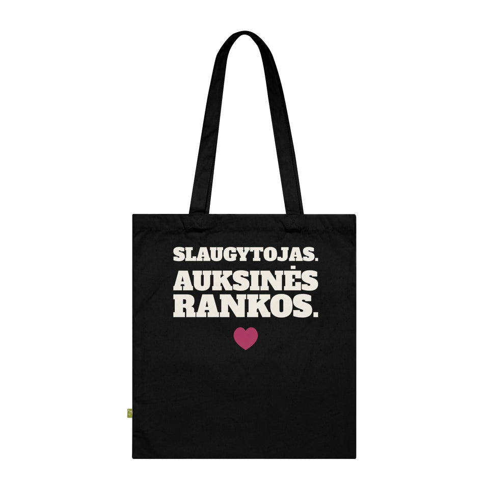 Slaugytojas. Auksinės rankos. — Krepšys, spaudos pusė
