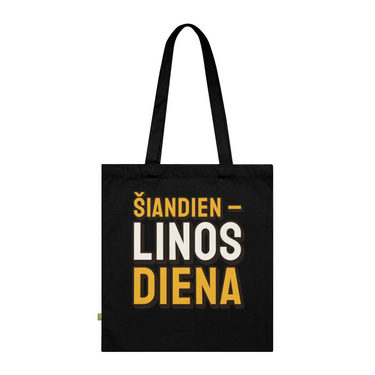 Krepšys „Šiandien – Linos diena“ – juoda
