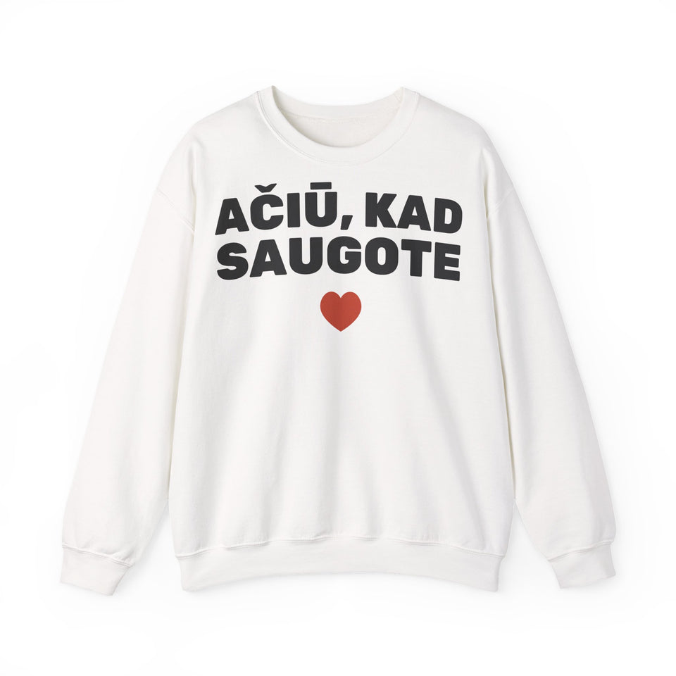 Ačiū, kad saugote — Džemperis, spaudos pusė