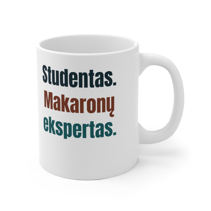 Studentas. Makaronų ekspertas.