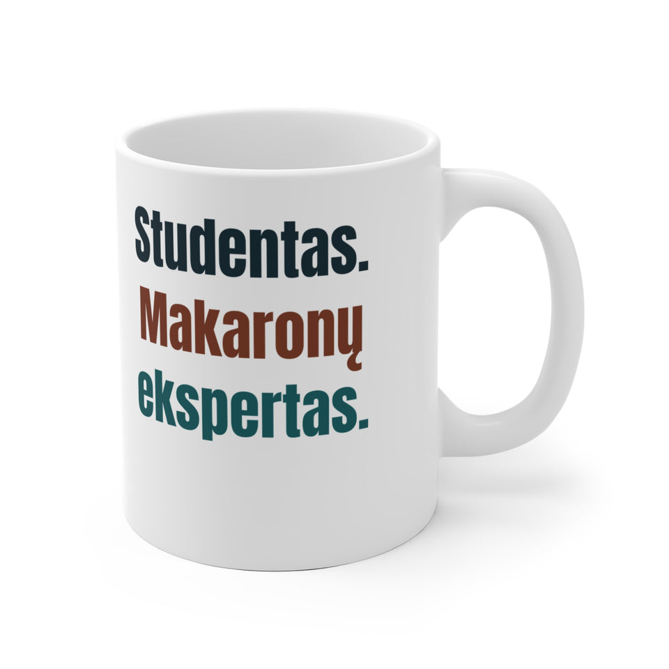 Studentas. Makaronų ekspertas.