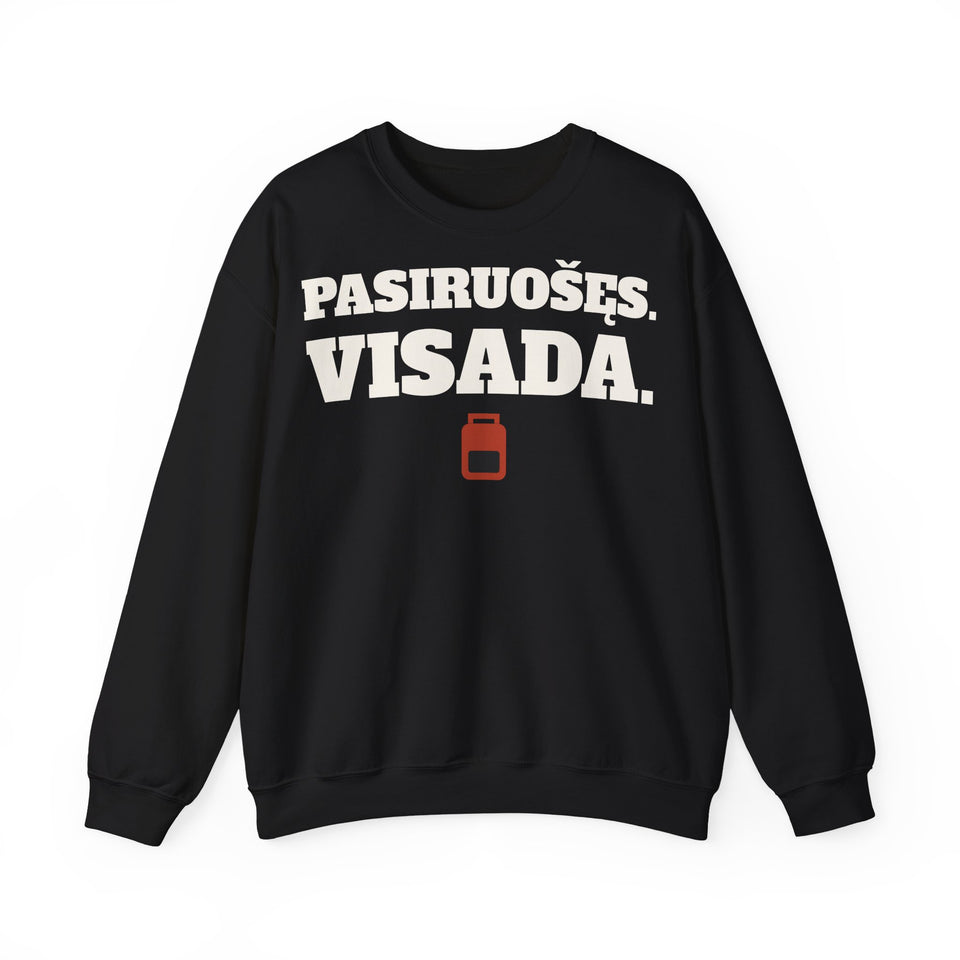 Pasiruošęs. Visada. — Džemperis, spaudos pusė