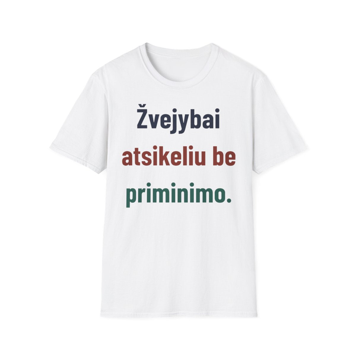 Žvejybai atsikeliu be priminimo. · Marškinėliai · Balta