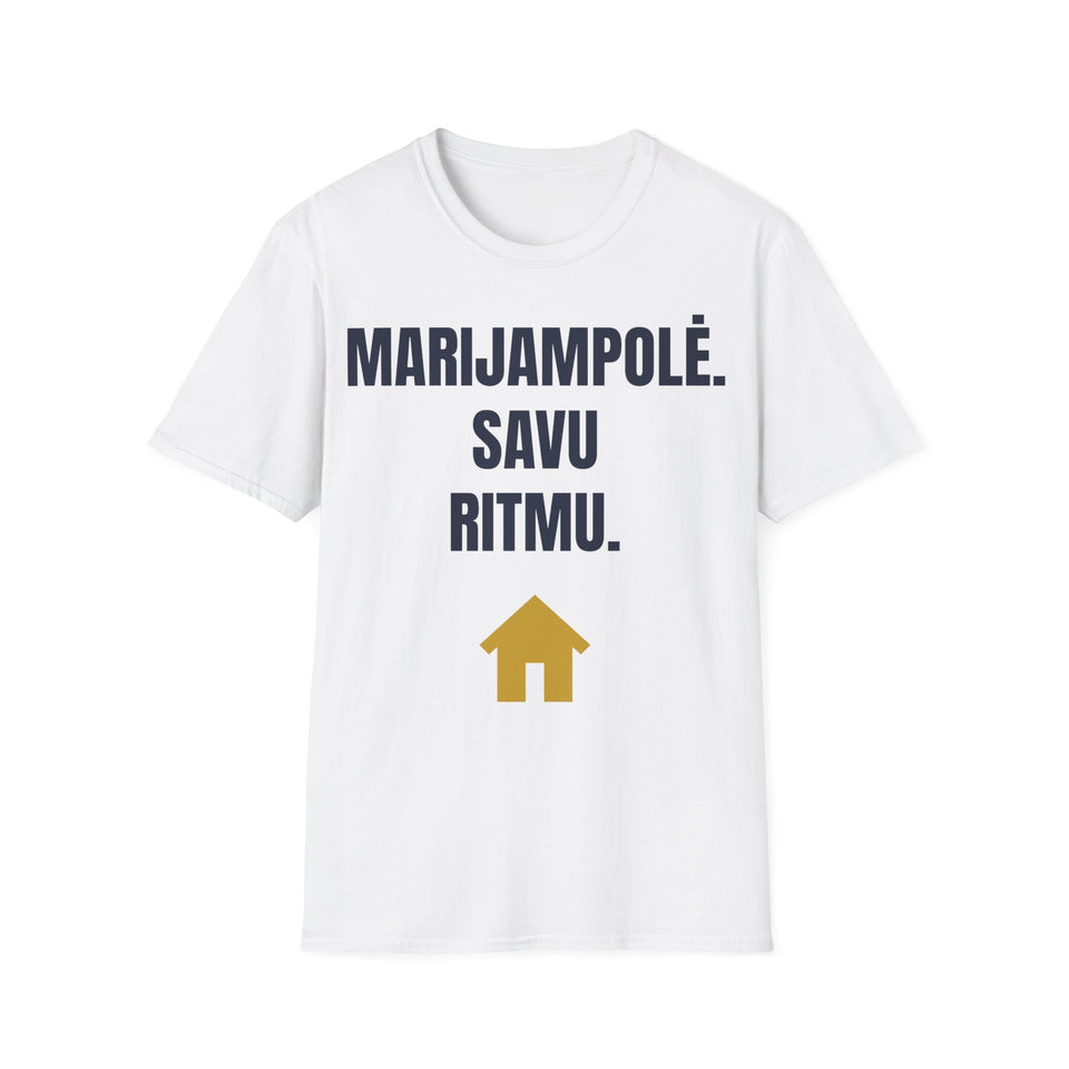 Marijampolė. Savu ritmu. — Marškinėliai, spauda priekyje