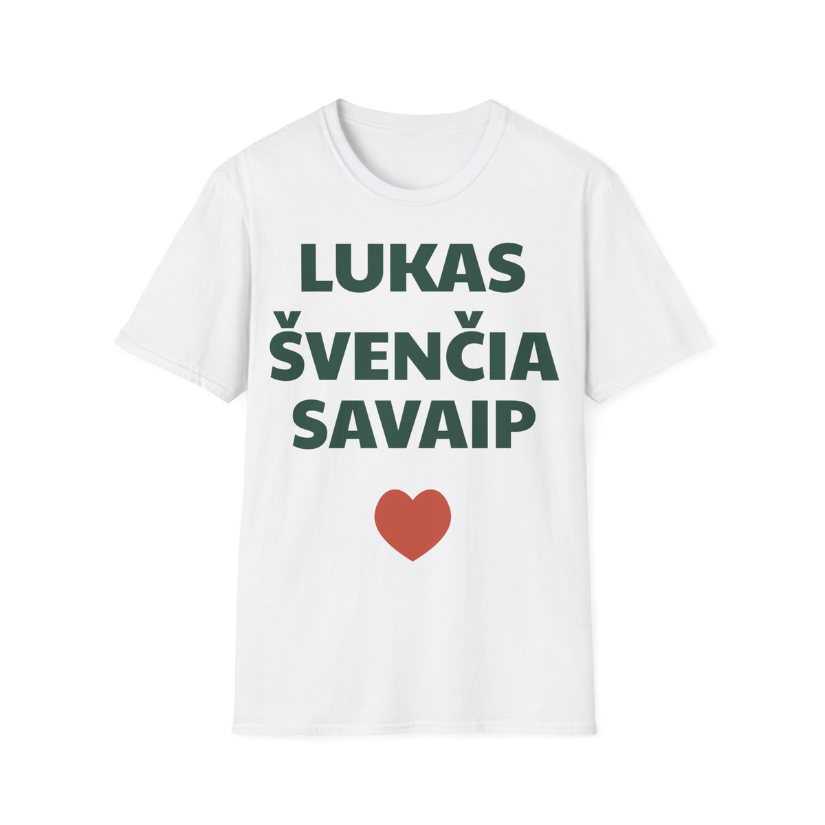 Lukas švenčia savaip — Marškinėliai, spauda priekyje