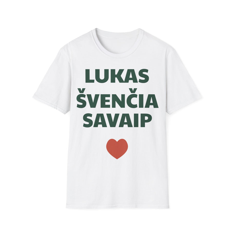Lukas švenčia savaip — Marškinėliai, spauda priekyje