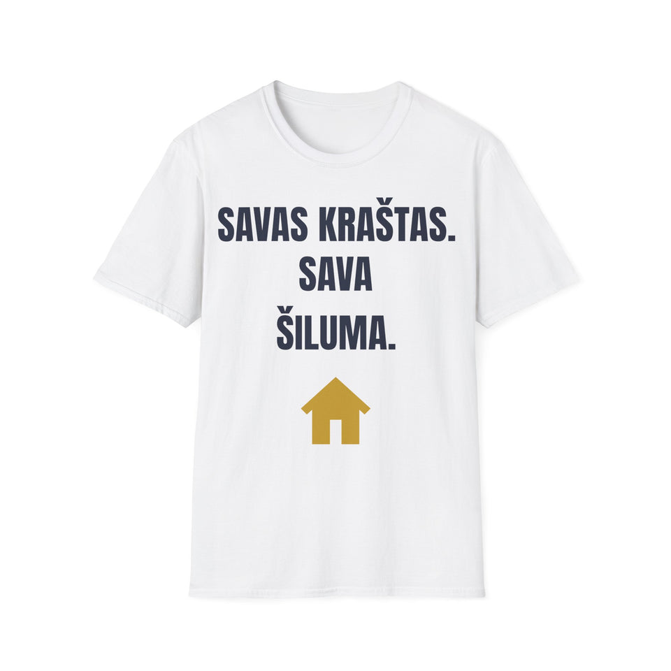Savas kraštas. Sava šiluma. — Marškinėliai, spauda priekyje