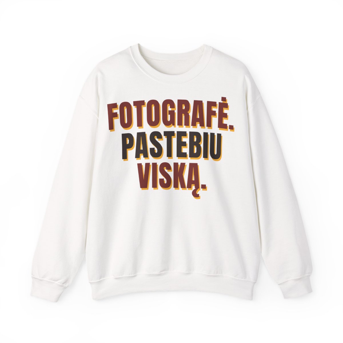 Džemperis „Fotografė. Pastebiu viską.“ – balta