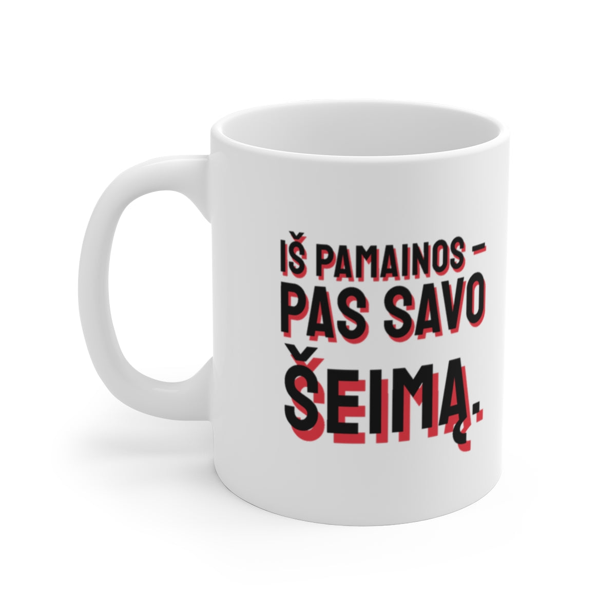 Puodelis „Iš pamainos – pas savo šeimą.“
