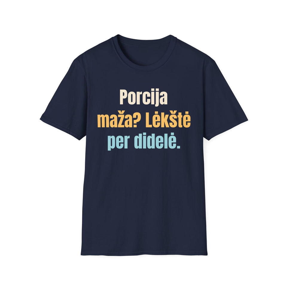 Porcija maža? Lėkštė per didelė.