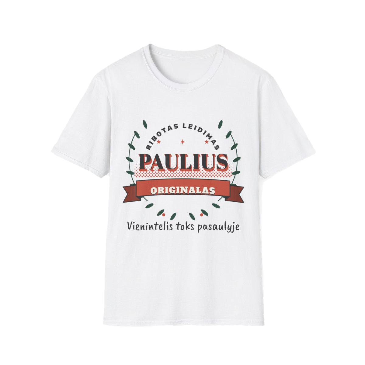 Marškinėliai „Paulius. Ribotas leidimas“ – balta