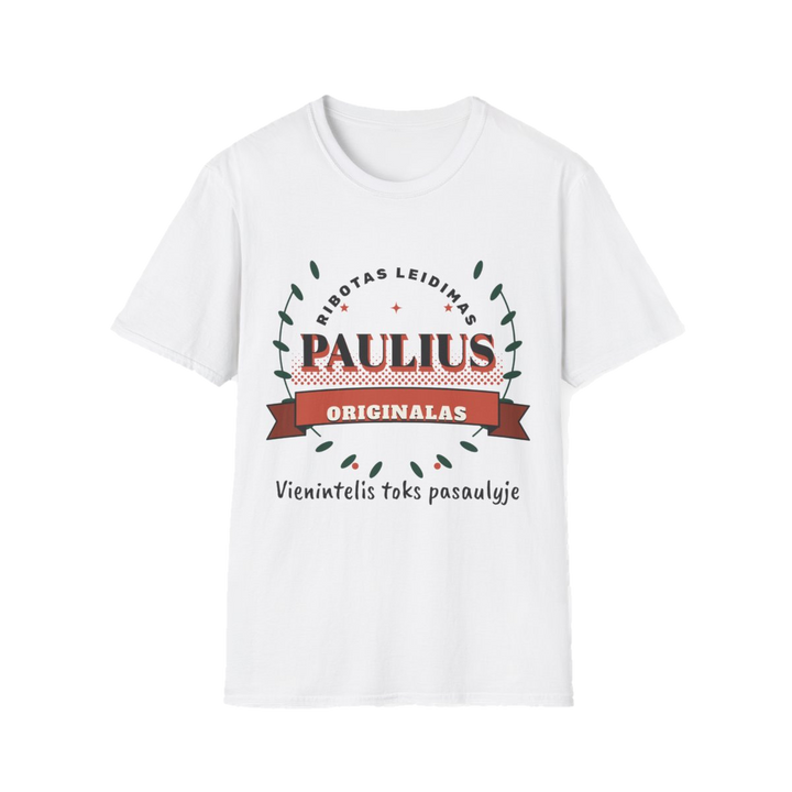 Marškinėliai „Paulius. Ribotas leidimas“ – balta