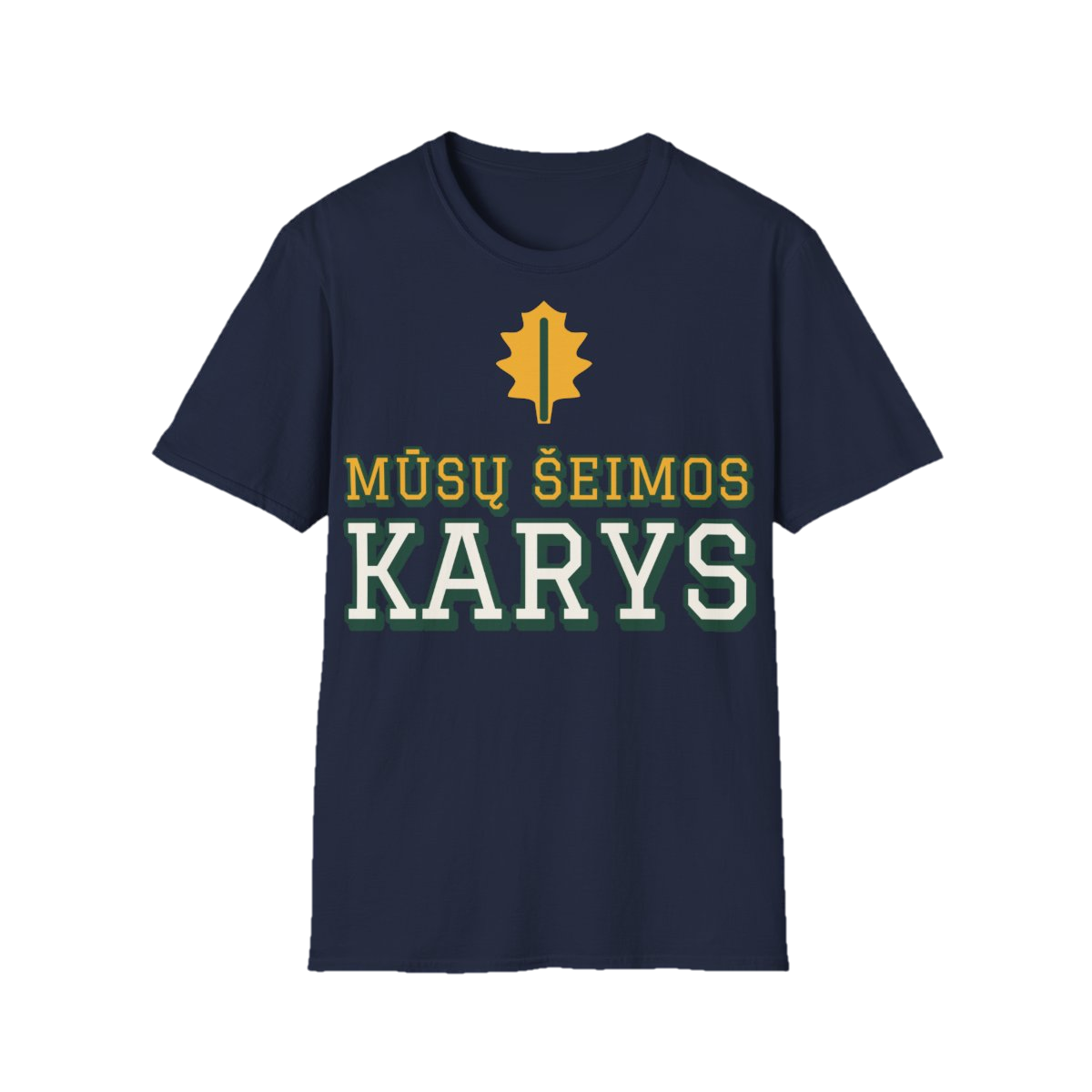 Marškinėliai „Mūsų šeimos karys“ – tamsiai mėlyna