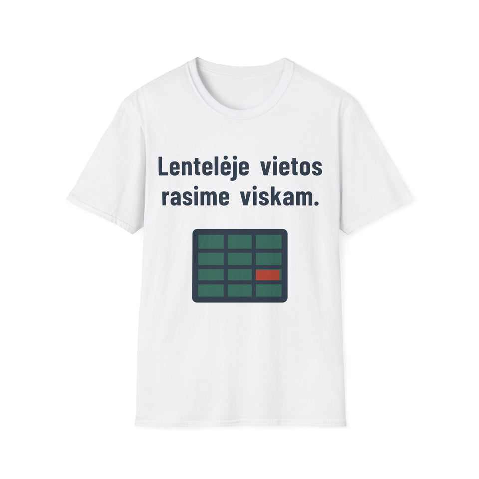Lentelėje vietos rasime viskam.
