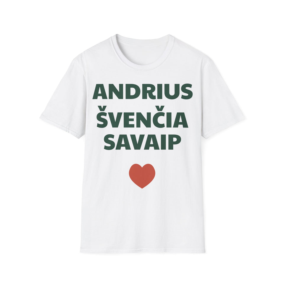 Andrius švenčia savaip — Marškinėliai, spauda priekyje