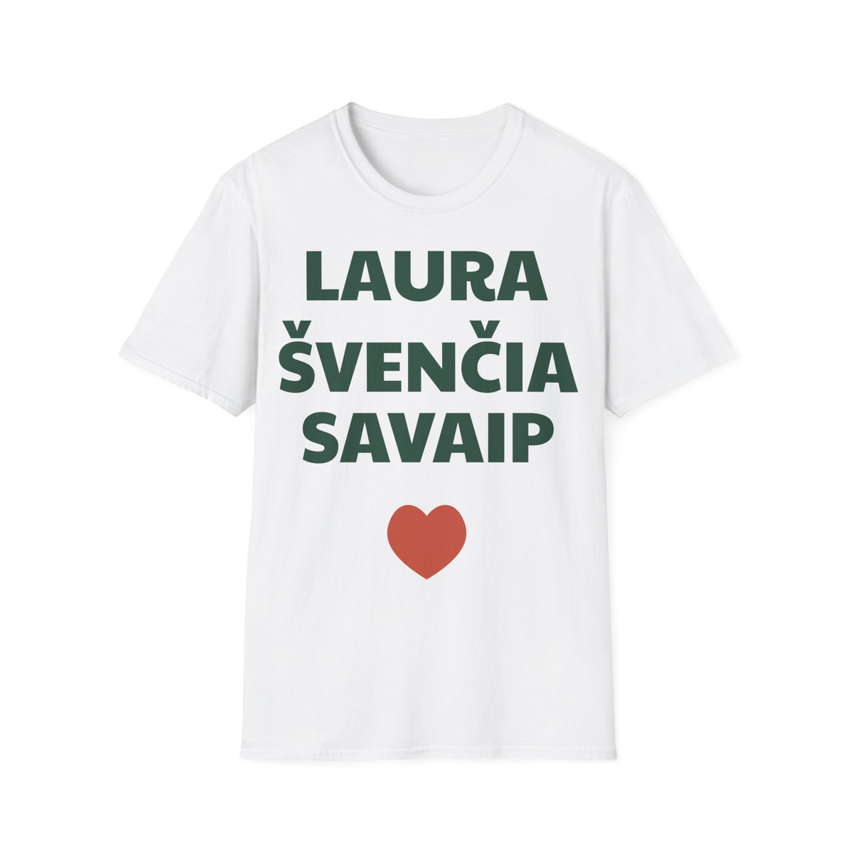 Laura švenčia savaip — Marškinėliai, spauda priekyje