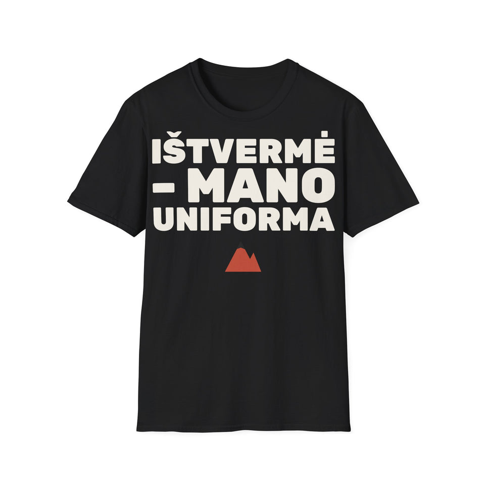 Ištvermė – mano uniforma — Marškinėliai, spaudos pusė