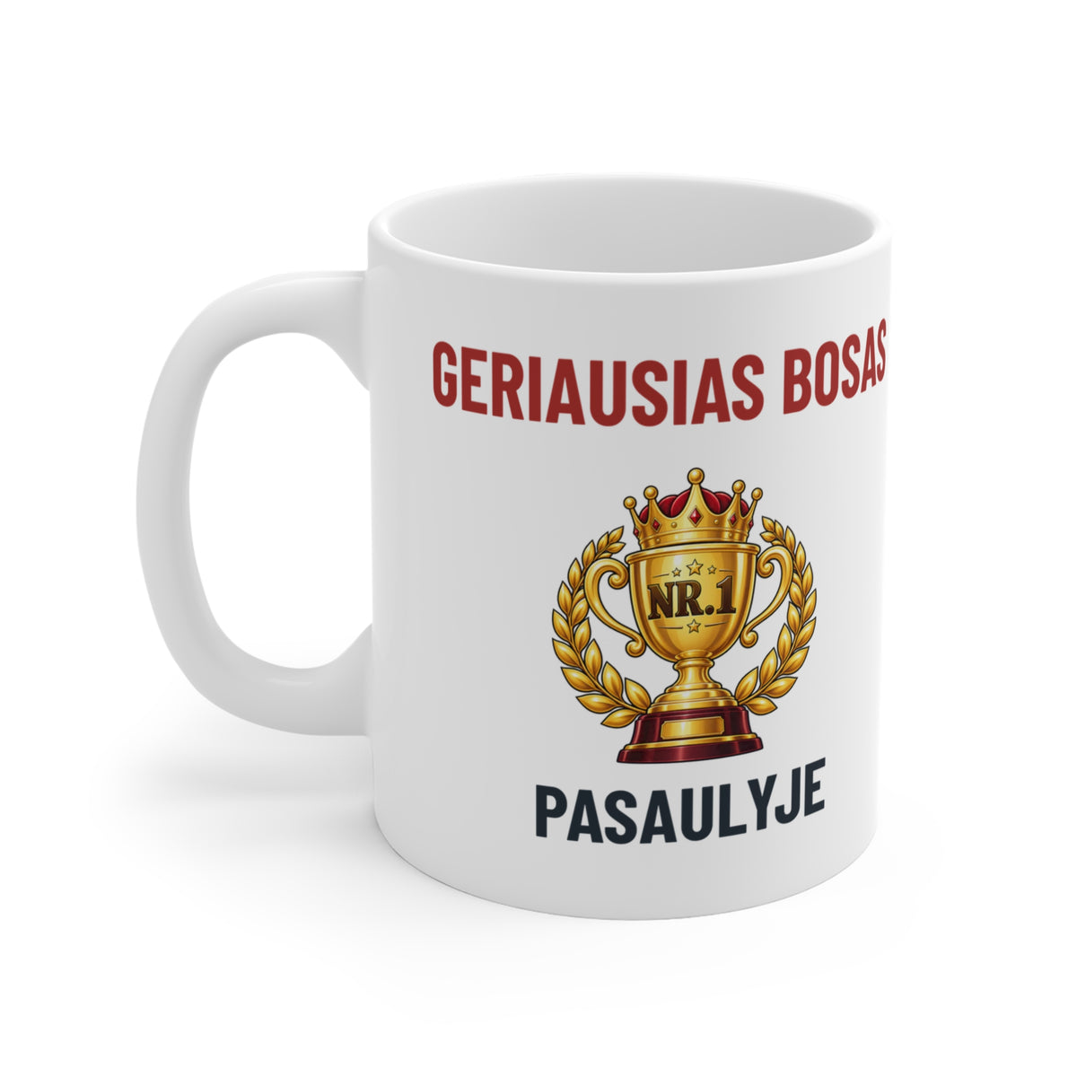 Puodelis „Geriausias bosas pasaulyje“ – gaminio vaizdas 3