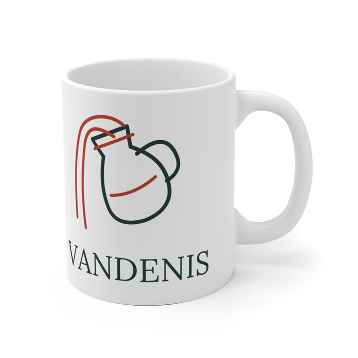 Keraminis puodelis „Vandenis“ – dizainas iš dešinės, rankenėlė dešinėje