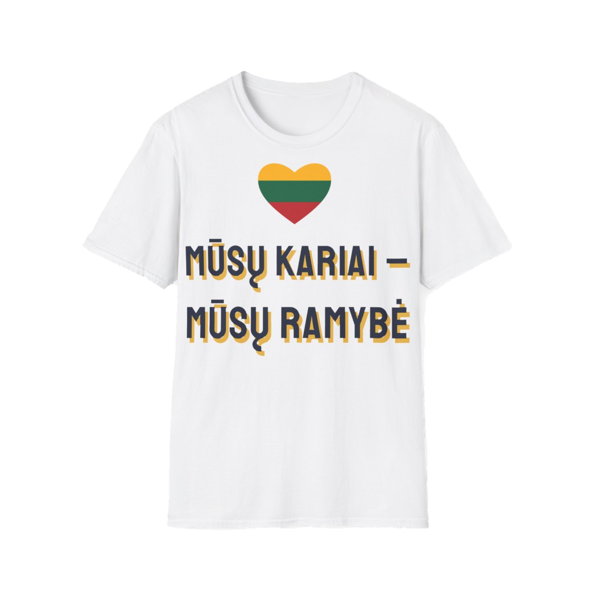 Marškinėliai „Mūsų kariai – mūsų ramybė“ – balta
