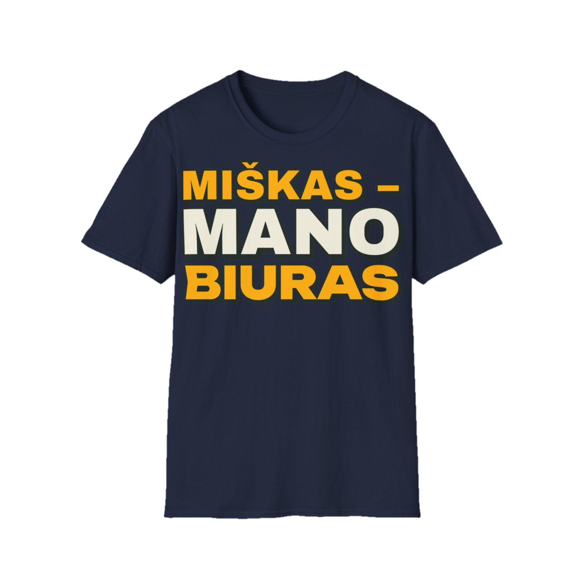 Marškinėliai „Miškas – mano biuras“ – tamsiai mėlyna