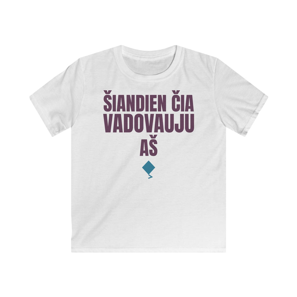 Šiandien čia vadovauju aš — Vaikiški marškinėliai, spaudos pusė