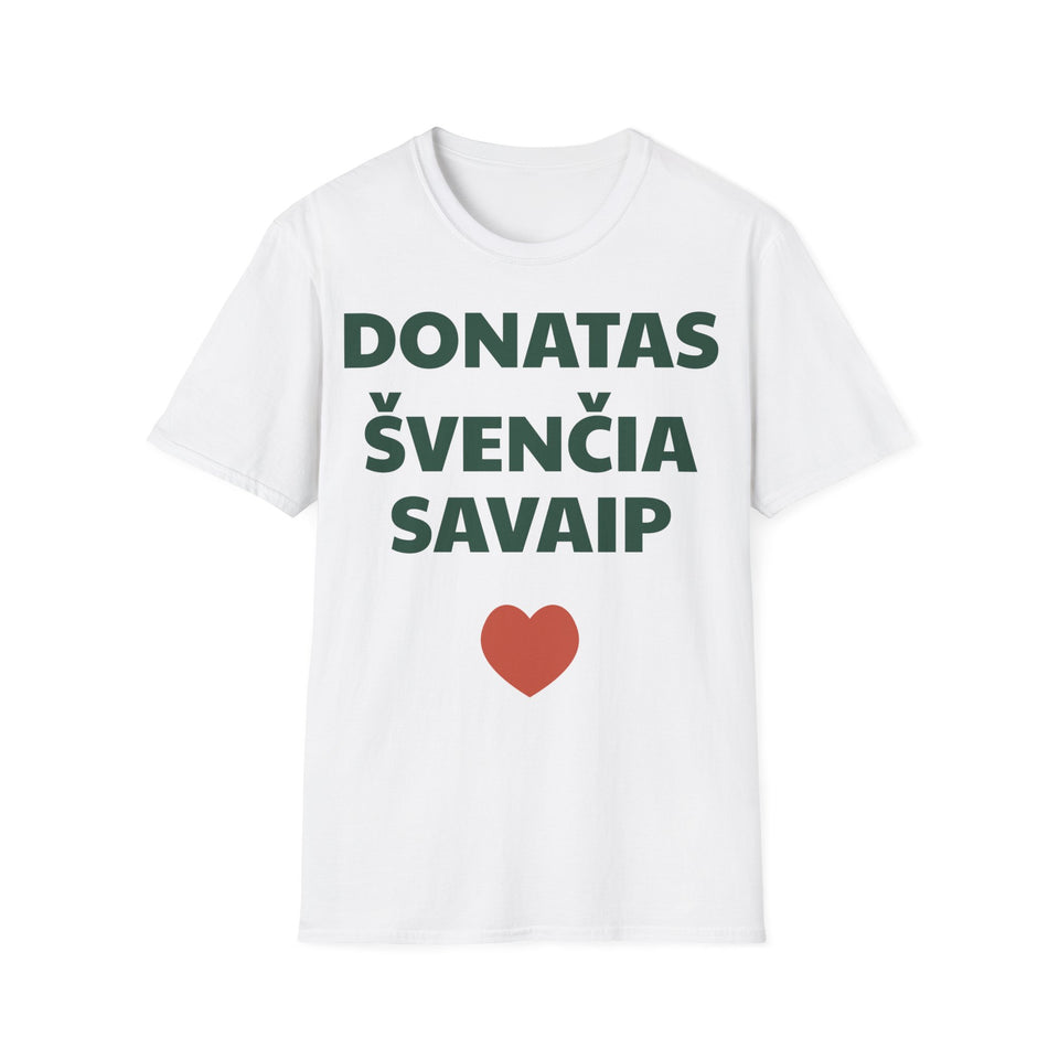 Donatas švenčia savaip — Marškinėliai, spauda priekyje