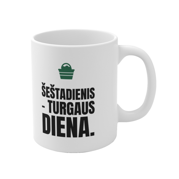 Puodelis „Šeštadienis – turgaus diena“ – vaizdas 1