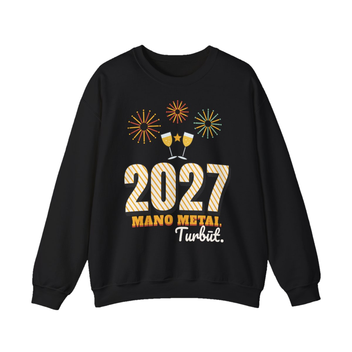 Džemperis „2027 – mano metai. Turbūt.“ – juoda
