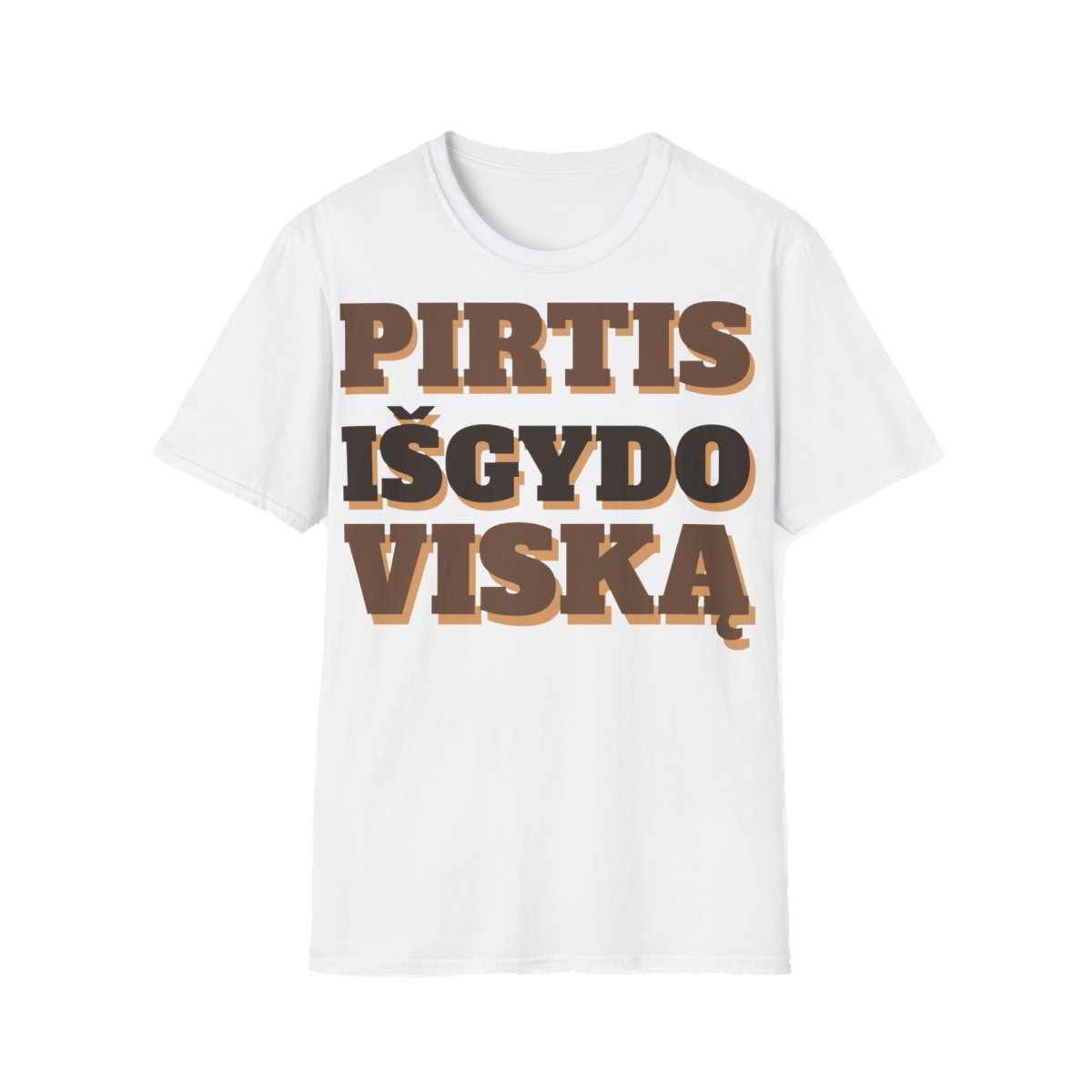 Marškinėliai „Pirtis išgydo viską“ – balta