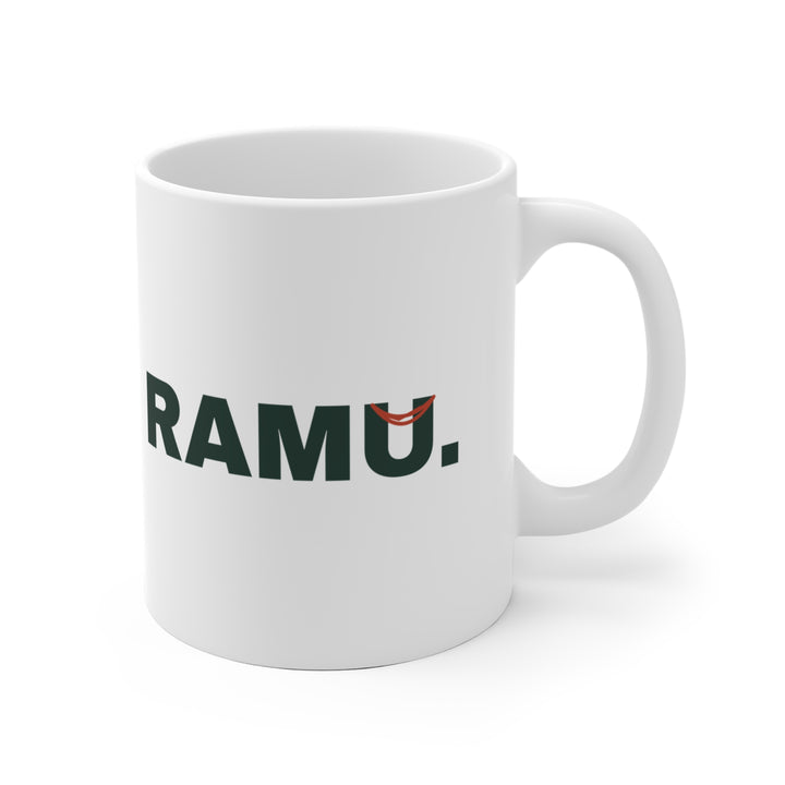 Keraminis puodelis „Ramu.“ – dizainas iš dešinės, rankenėlė dešinėje