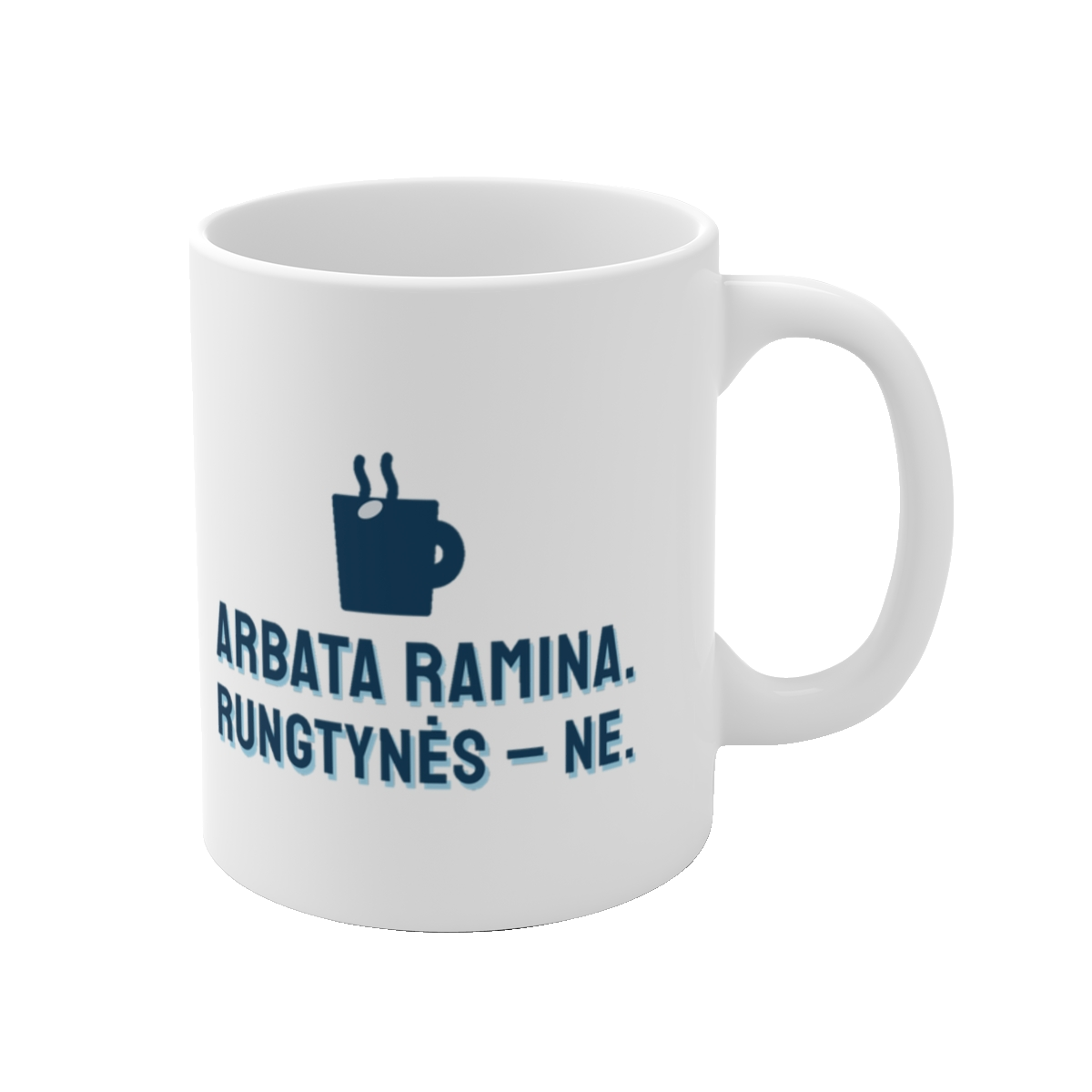 Puodelis „Arbata ramina. Rungtynės – ne.“ – vaizdas 1