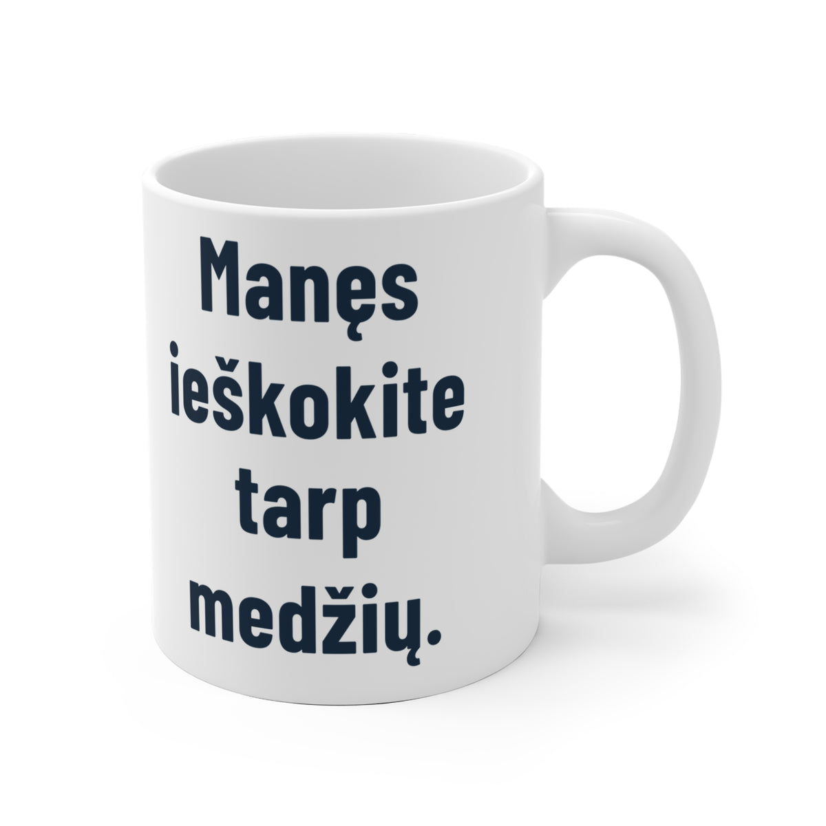 Manęs ieškokite tarp medžių.