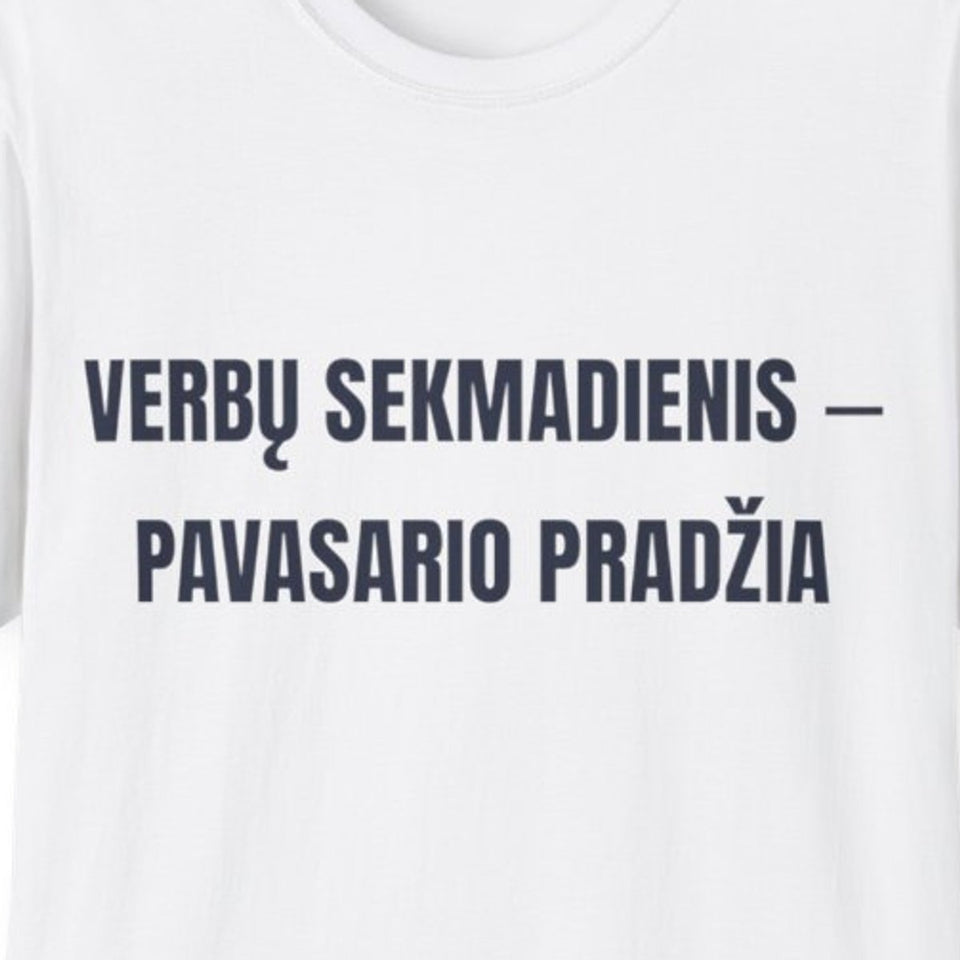 Verbų sekmadienis – pavasario pradžia · Marškinėliai · priekis