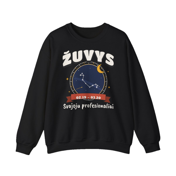 Džemperis „Žuvys: Svajoju profesionaliai“ – juoda