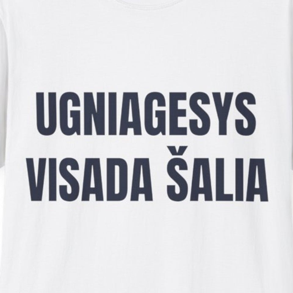 Ugniagesys visada šalia · Marškinėliai · spauda priekyje