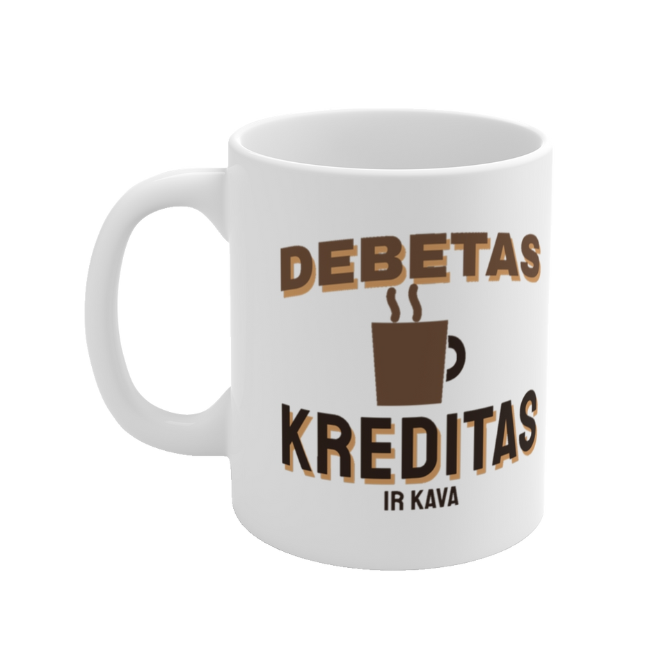 Puodelis Debetas kreditas ir kava vaizdas 2