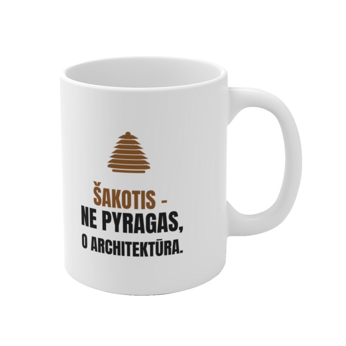 Puodelis „Šakotis – ne pyragas, o architektūra“ – vaizdas 1
