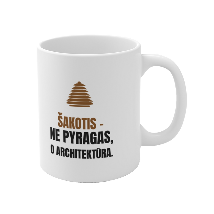 Puodelis „Šakotis – ne pyragas, o architektūra“ – vaizdas 1