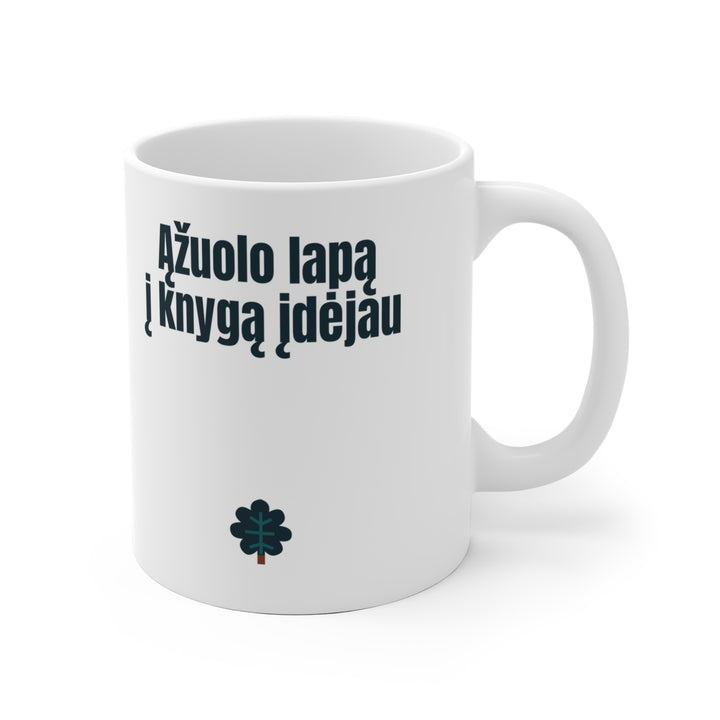 Ąžuolo lapą į knygą įdėjau