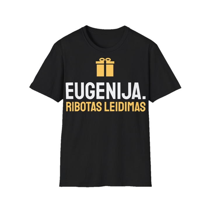 Marškinėliai „Eugenija. Ribotas leidimas“ – juoda