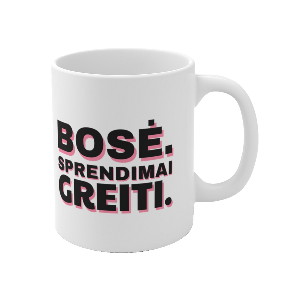 Puodelis „Bosė. Sprendimai greiti.“ – vaizdas 1