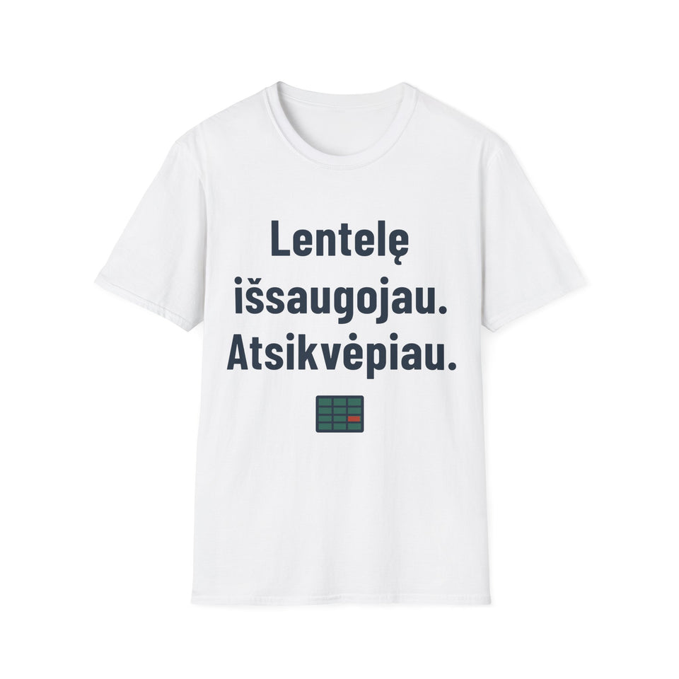 Lentelę išsaugojau. Atsikvėpiau.