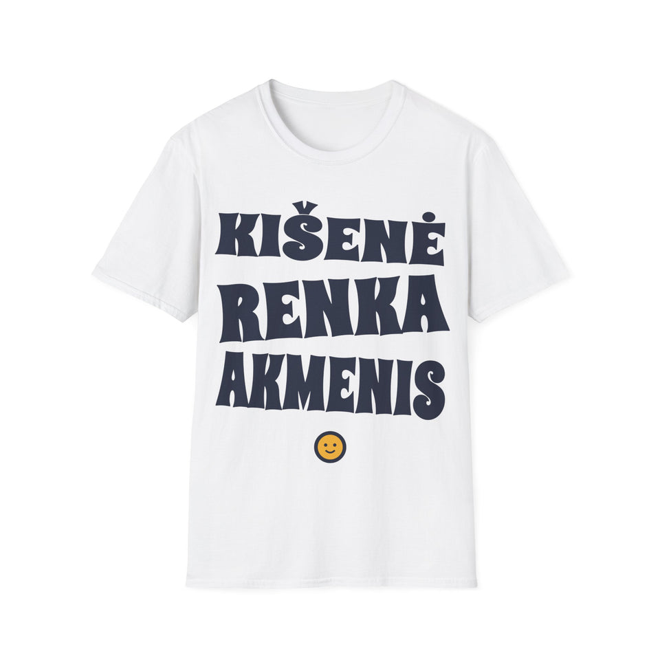 Kišenė renka akmenis.