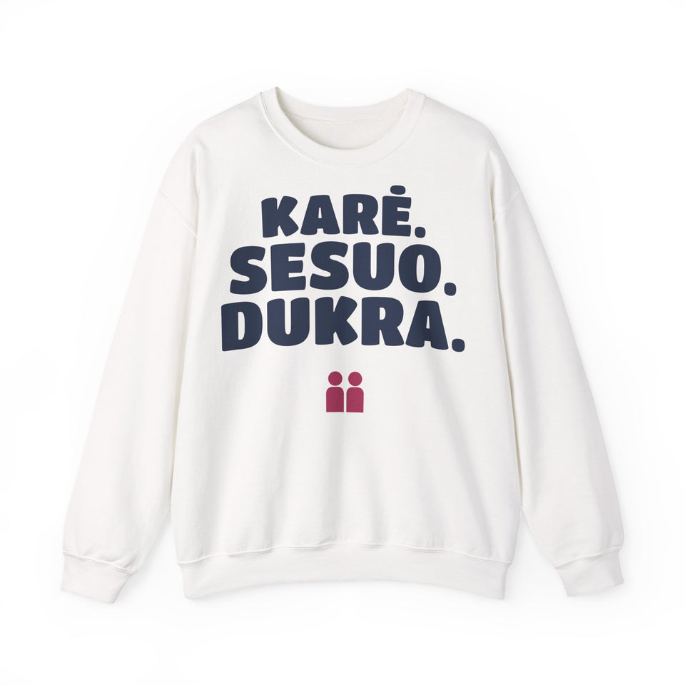 Karė. Sesuo. Dukra. — Džemperis, spaudos pusė
